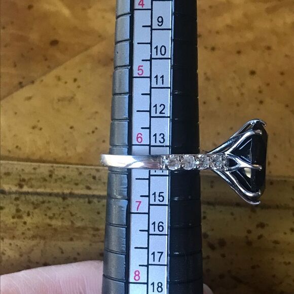 Natural Smoky Quartz Sterling Silver Lotus Cocktail Ring Size 6.25 - Picture 7 of 8